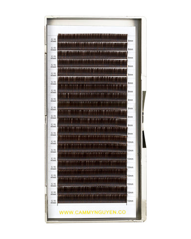 Flat Dark Brown Lashes 3-Length Mixed