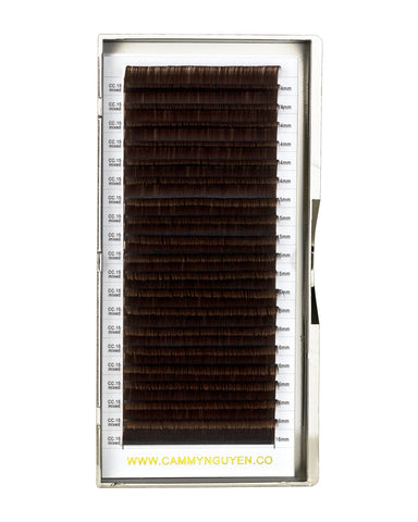 Flat Dark Brown Lashes 3-Length Mixed