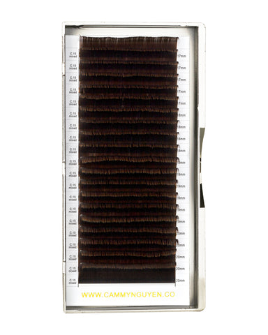 Flat Dark Brown Lashes 3-Length Mixed
